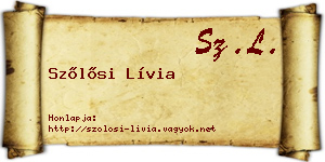 Szőlősi Lívia névjegykártya